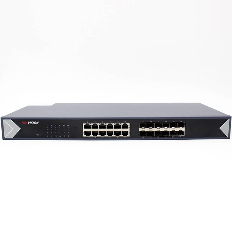 Hikvision DS-3E0524TF(B) 24 Portlu 12 Port Rj45 12 Port Fiber Yönetilemez L2 Gigabit Switch