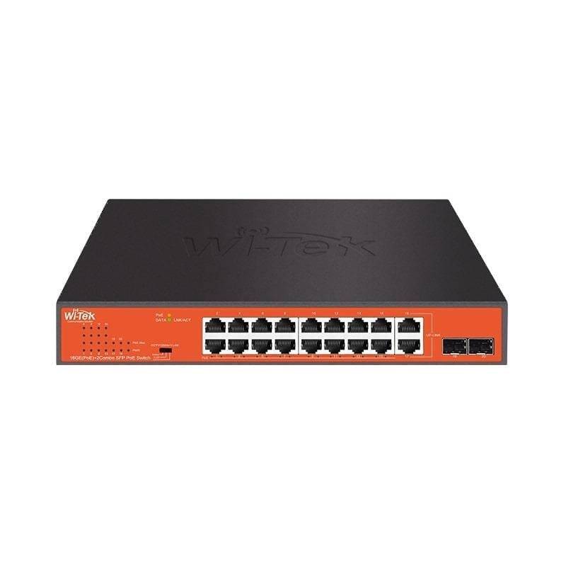 Wi-Tek WI-PS318GFH 16GE Poe 2 Combo Sfp 250m Poe Switch
