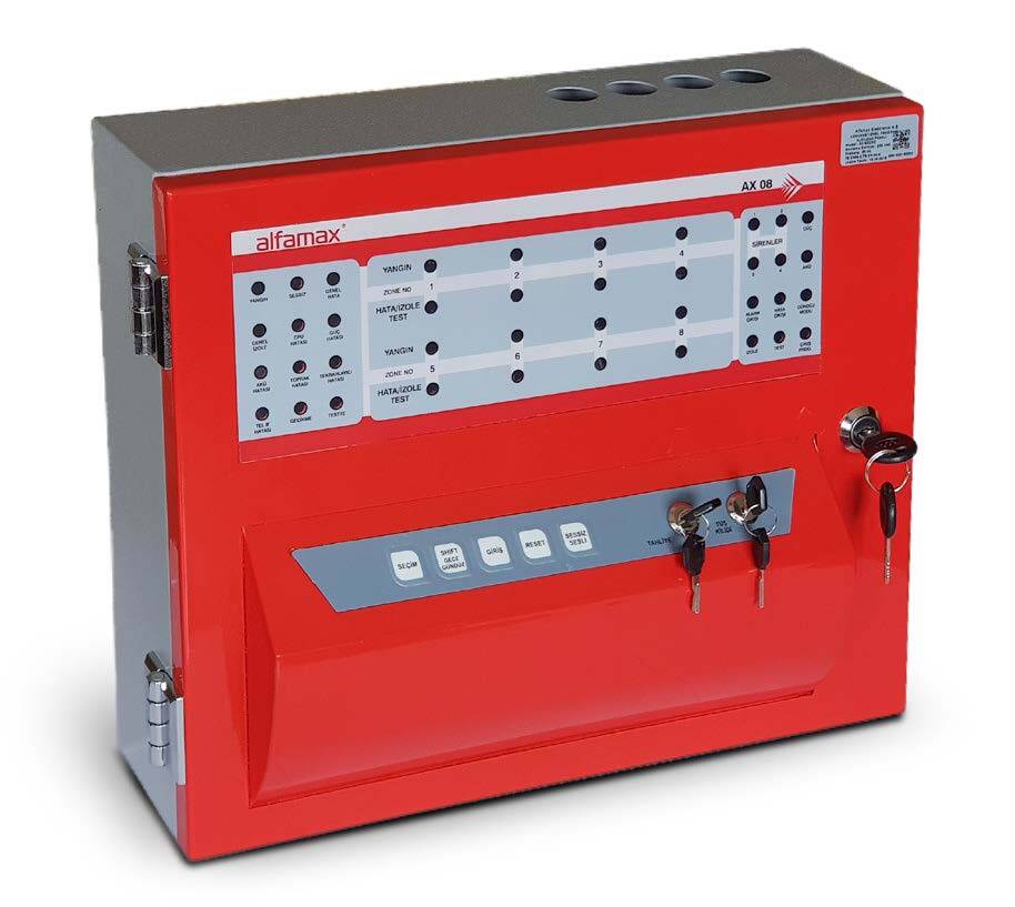 Alfamax C-1000-8 AX-08 8 Zonlu Konvansiyonel Yangın Alarm Paneli