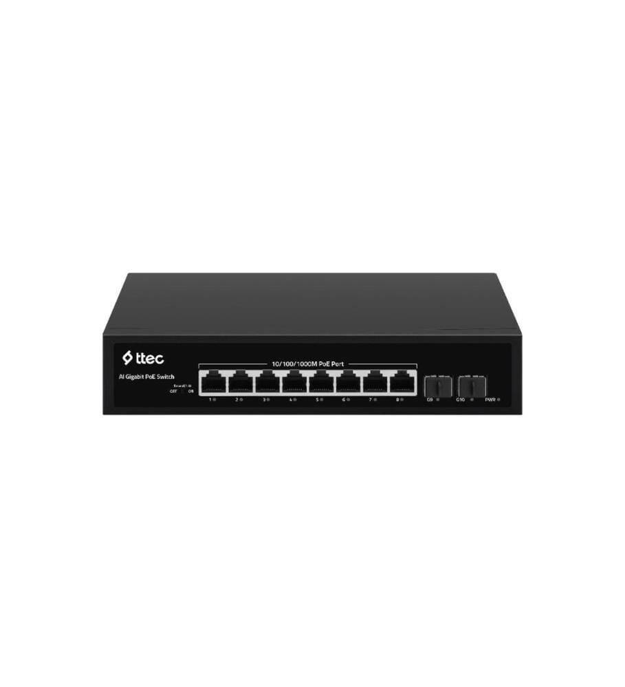 Ttec 10120P-2SFP 8 Portlu 10/100/1000 Gigabit Tak Çalıştır Switch 2 Sfp 8 Port Poe 120W